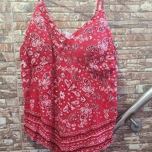 No Boundaries Red Paisley Camisole
